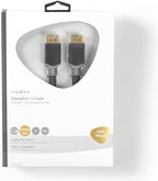 Nedis DisplayPort-Kabel - DisplayPort Male - DisplayPort Male - 8K@60Hz - Verguld - 3.00 m - Rond - PVC - Antraciet - Doos - afbeelding 3