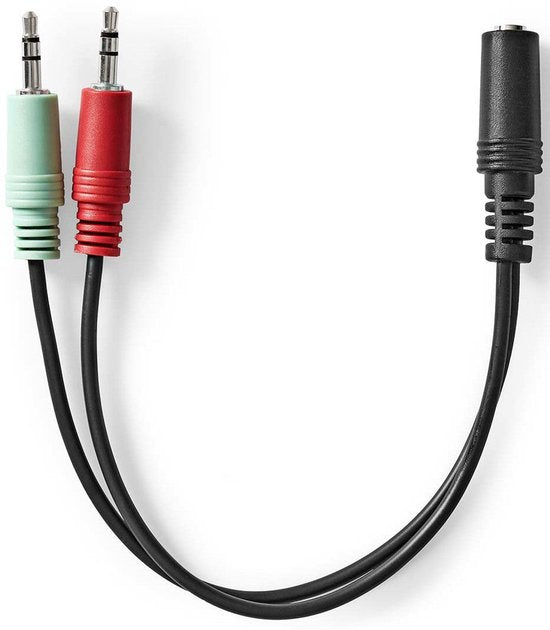 Nedis Stereo-Audiokabel - 3,5 mm Female - 2x 3,5 mm Male - Vernikkeld - 0.20 m - Rond - Zwart - Doos - afbeelding 8