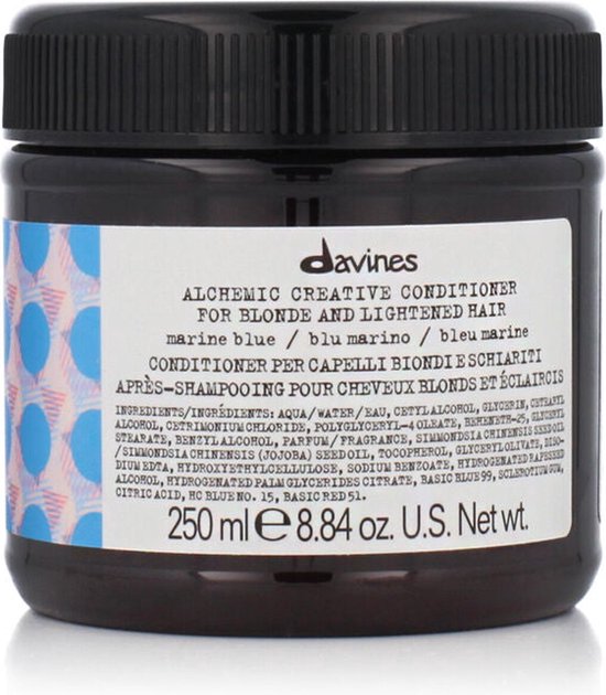Conditioner for Blonde or Graying Hair Davines Alchemic Marine Blue 250 ml - afbeelding 3