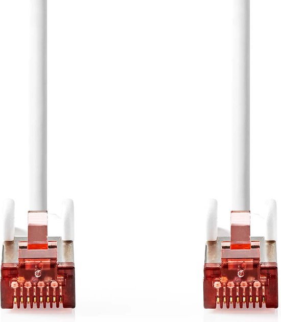 CAT6 Netwerkkabel - RJ45 Male - RJ45 Male - S/FTP - 1.50 m - Rond - LSZH - Wit - Envelop - afbeelding 1