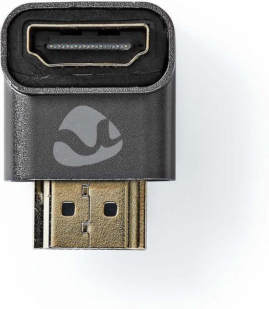 Nedis HDMI-Adapter - HDMI Connector / HDMI Male - HDMI Output - Verguld - 90° Gehoekt - Aluminium - Gun Metal Grijs - 1 Stuks - Cover Window Box - afbeelding 5