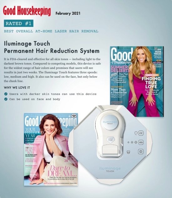 Iluminage Touch IPL - ALS BESTE GETEST - FDA goedgekeurd met 2 reserve IPL Elōs Quartz lampen- Permanent Hair Reduction System ( Gepatenteerde Dual Wave Technologie, IPL en Radiofrequentie) - afbeelding 18