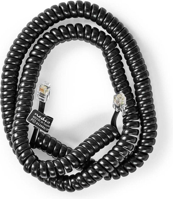 Nedis Telecomkabel - RJ10 Male - RJ10 Male - 5.00 m - Kabel design: Gekruld - Kabeltype: RJ10 - Zwart - Envelop - afbeelding 6