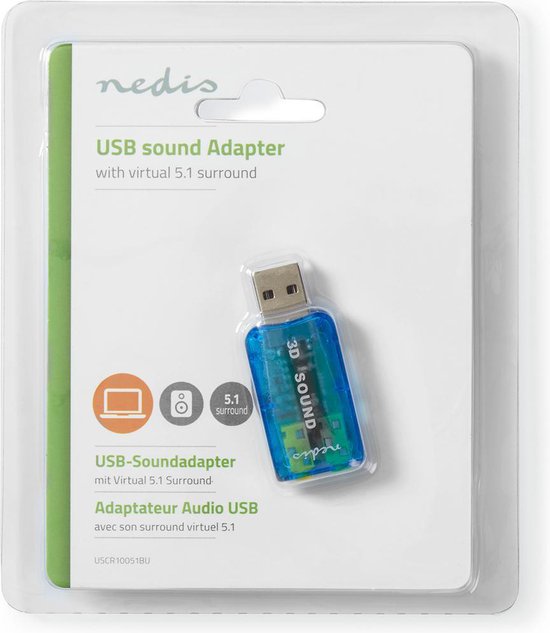 Nedis Geluidskaart - 5.1 - USB 2.0 - Microfoonaansluiting: 1x 3.5 mm - Headset-aansluiting: 3.5 mm Male - afbeelding 6