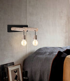 Home Sweet Home - Landelijke Wandlamp Billy - Muurlamp gemaakt van hout - Zwart - 29/20/22cm - wandlamp geschikt voor woonkamer, slaapkamer- - afbeelding 5