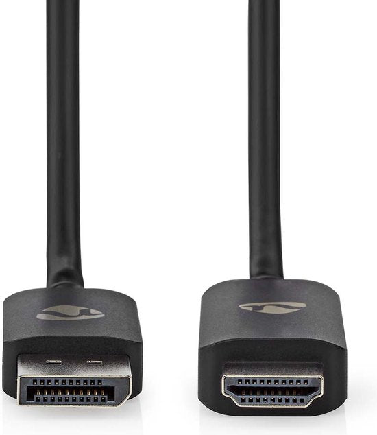 Nedis DisplayPort-Adapter - DisplayPort Male - HDMI Connector - 8K@30Hz - Vernikkeld - Recht - 1.80 m - Rond - TPE - Zwart - Envelop - afbeelding 1