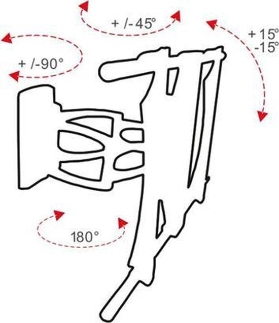 OMB Lunar Reach - Kantelbare en draaibare muurbeugel - Geschikt voor tv's van 32 t/m 50 inch - afbeelding 5