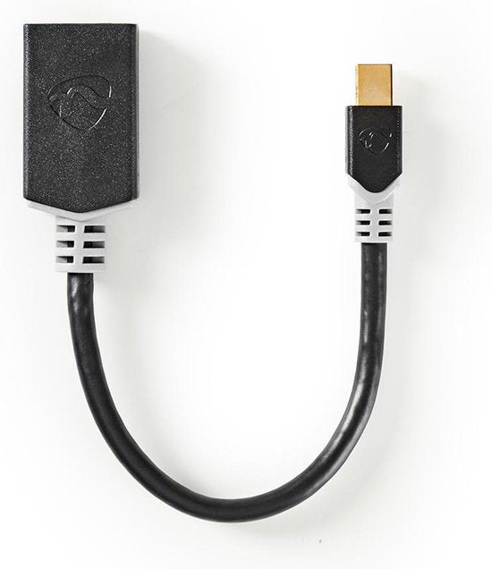 Nedis Mini DisplayPort-Kabel - DisplayPort 1.4 - Mini-DisplayPort Male - DisplayPort Female - 48 Gbps - Verguld - 0.20 m - Rond - PVC - Antraciet - Window Box - afbeelding 2