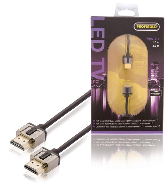 Profigold LED TV hoge kwaliteit Ultraslim HDMI kabel versie 1.4 - 1 meter - afbeelding 4