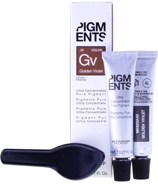 Alfaparf - Pigments - Ultra Concentrated Pure Pigment - .32 Golden Violet - 6x8 ml - afbeelding 2