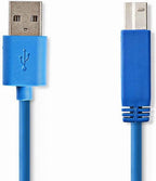 Nedis USB-Kabel - USB 3.2 Gen 1 - USB-A Male - USB-B Male - 5 Gbps - Vernikkeld - 3.00 m - Rond - PVC - Blauw - Envelop - afbeelding 10