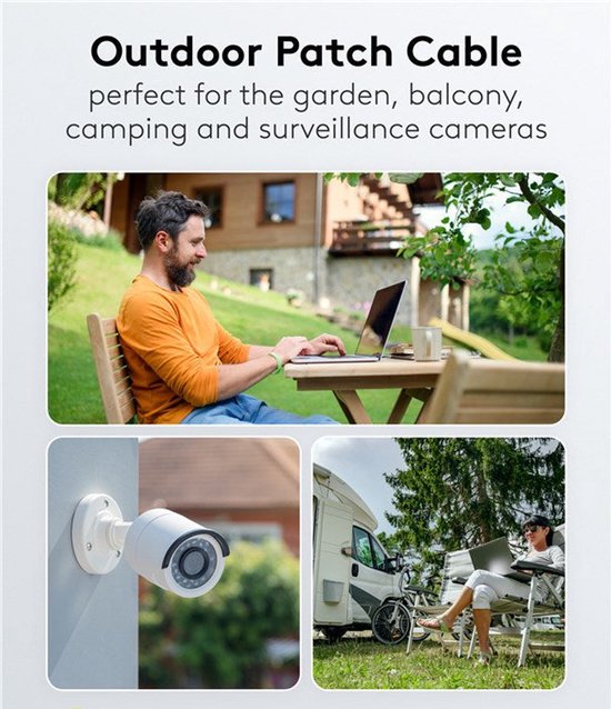 Goobay U/UTP CAT6 Gigabit outdoor netwerkkabel / zwart - 10 meter - afbeelding 8