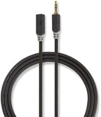 Nedis Stereo-Audiokabel - 3,5 Male - 3,5 Female - Verguld - m - Rond - Antraciet - Doos - afbeelding 8
