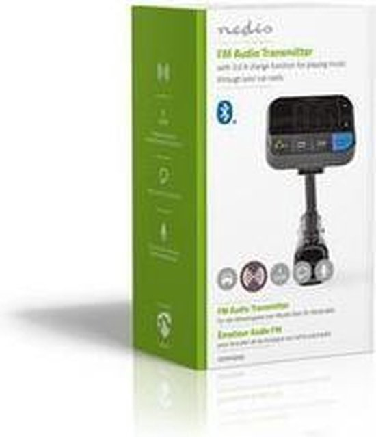 Nedis FM-Audiotransmitter voor Auto - Zwanenhals - Handsfree bellen - 1.5 " - LED-Scherm - Bluetooth - 5.0 V DC / 1.0 A / 5.0 V DC / 2.4 A - Bass boost - Google Assistant / Siri - Zwart - afbeelding 14