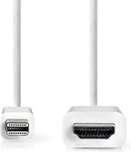 Nedis Mini DisplayPort-Kabel - DisplayPort 1.2 - Mini-DisplayPort Male - HDMI Connector - 21.6 Gbps - Vernikkeld - 2.00 m - Rond - PVC - Wit - Doos - afbeelding 1