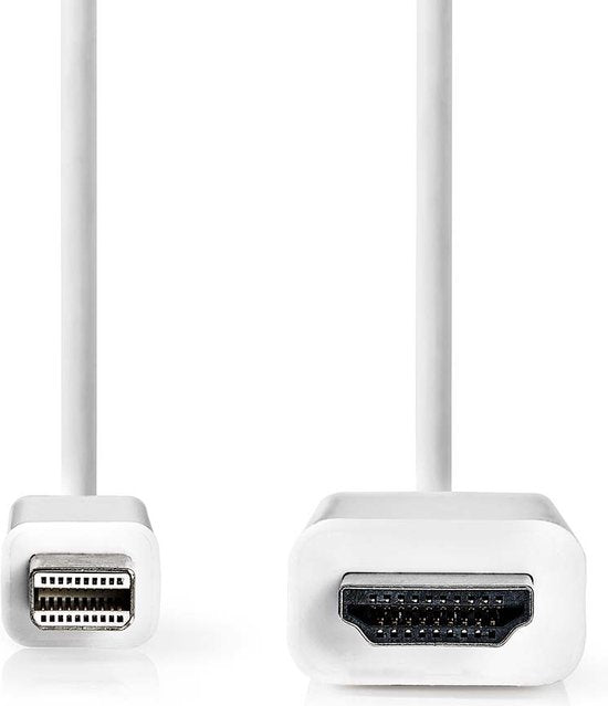 Nedis Mini DisplayPort-Kabel - DisplayPort 1.2 - Mini-DisplayPort Male - HDMI Connector - 21.6 Gbps - Vernikkeld - 2.00 m - Rond - PVC - Wit - Doos - afbeelding 1