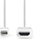 Nedis Mini DisplayPort-Kabel - DisplayPort 1.2 - Mini-DisplayPort Male - HDMI Connector - 21.6 Gbps - Vernikkeld - 2.00 m - Rond - PVC - Wit - Label - afbeelding 1