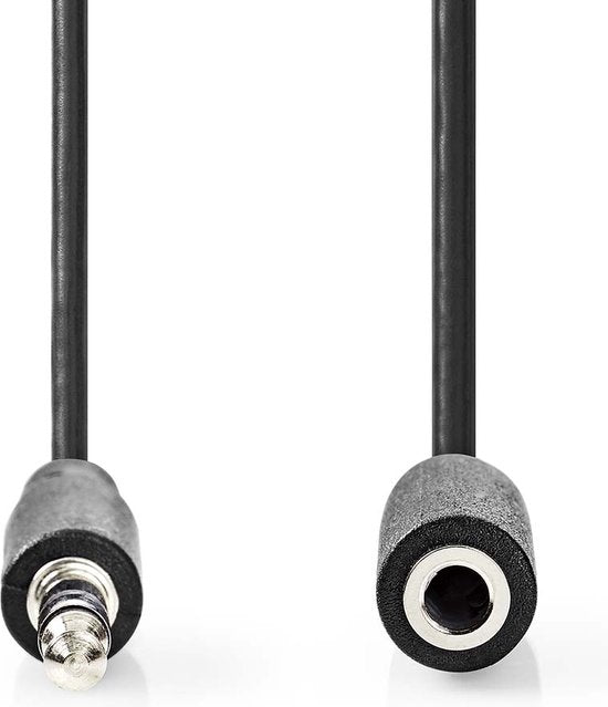 Nedis Stereo-Audiokabel - 3,5 mm Male - 3,5 mm Female - Vernikkeld - 5.00 m - Rond - Zwart - Doos - afbeelding 1