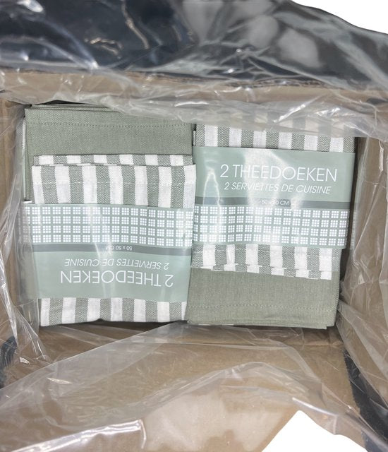 40 x Theedoek 50 cm x 50 cm Grijs 100 % Katoen - afbeelding 6