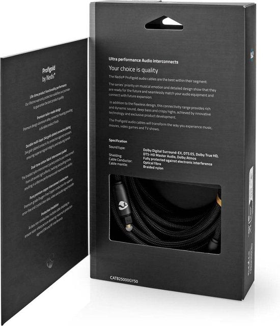 Nedis Digitale Audiokabel | TosLink Male - TosLink Male | Gun Metal Grey | Gevlochten Kabel - afbeelding 35