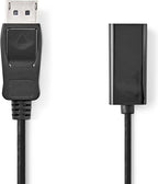 Nedis DisplayPort-Kabel - DisplayPort Male - HDMI Output - 1080p - Vernikkeld - 0.20 m - Rond - PVC - Zwart - Envelop - afbeelding 2