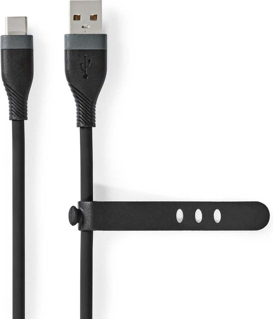 Nedis USB-Kabel - USB 2.0 - USB-A Male - USB-C Male - 15 W - 480 Mbps - Vernikkeld - 1.50 m - Rond - Silicone - Zwart - Doos - afbeelding 5