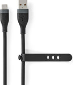 Nedis USB-Kabel - USB 2.0 - USB-A Male - USB-C Male - 15 W - 480 Mbps - Vernikkeld - 1.50 m - Rond - Silicone - Zwart - Doos - afbeelding 5