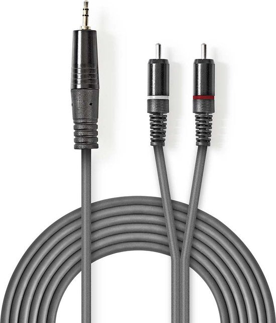 Nedis Stereo-Audiokabel - 3,5 mm Male - 2x RCA Male - Vernikkeld - 1.50 m - Rond - Donkergrijs - Kartonnen Sleeve - afbeelding 7