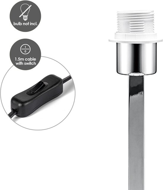 Home Sweet Home - Moderne tafellamp voet Gomez voor lampenkap - chroom - 12.5/12.5/39cm - gemaakt van Metaal - geschikt voor E27 LED lichtbron - - afbeelding 8