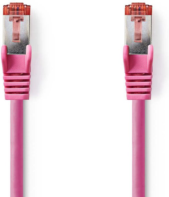 Nedis CAT6 Netwerkkabel - RJ45 Male - RJ45 Male - S/FTP - 20.0 m - Rond - LSZH - Roze - Polybag - afbeelding 2