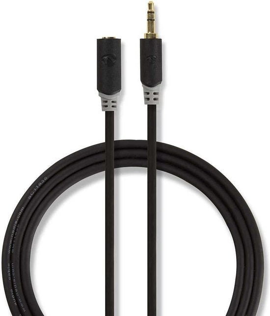 Nedis Stereo-Audiokabel - 3,5 Male - 3,5 Female - Verguld - m - Rond - Antraciet - Doos - afbeelding 30