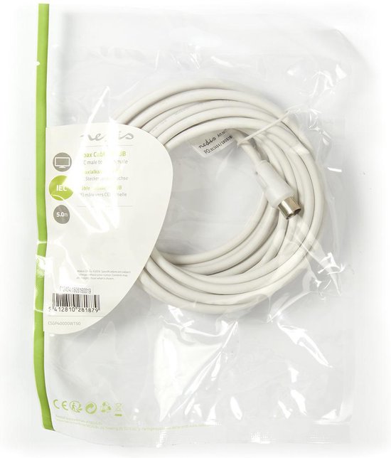 Nedis Coaxkabel 90 dB IEC (Coax) M-IEC (Coax) F WH - afbeelding 15