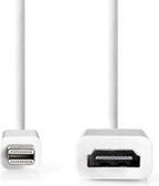 Nedis Mini DisplayPort-Kabel - DisplayPort 1.2 - Mini-DisplayPort Male - HDMI Output - 21.6 Gbps - Vernikkeld - 0.20 m - Rond - PVC - Wit - Polybag - afbeelding 5