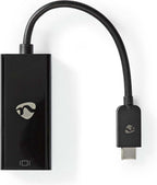 Nedis USB-C Adapter - USB 3.2 Gen 1 - USB-C Male - Mini DisplayPort Female - 8K@60Hz - 0.20 m - Rond - Vernikkeld - PVC - Zwart - Polybag - afbeelding 1
