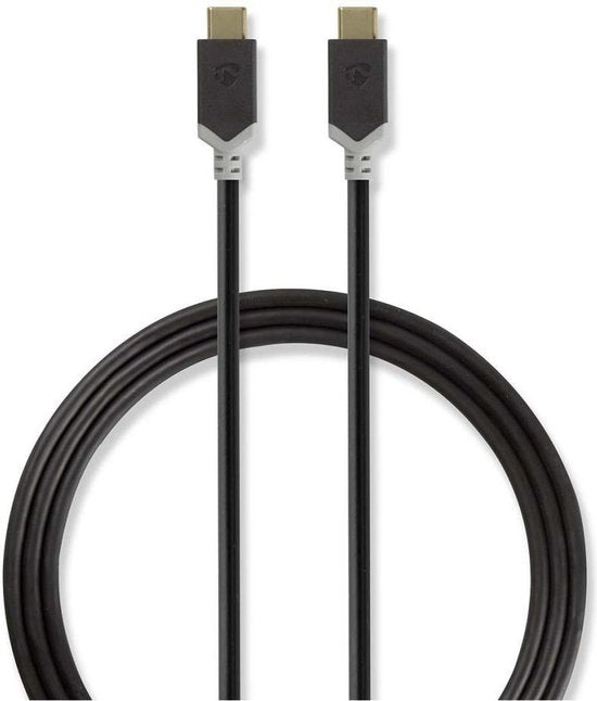 USB-Kabel | USB 3.2 Gen 2 | USB Type-C™ Male | USB Type-C™ Male | 10 Gbps | Verguld | 1.00 m | Rond | PVC | Antraciet | Polybag - afbeelding 5