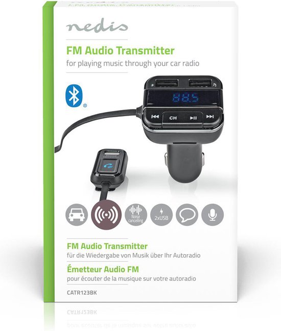 Nedis FM-Audiotransmitter voor Auto - Gefixeerd - Handsfree bellen - 0.8 " - LED-Scherm - Bluetooth - QC 3.0 / 5.0 V DC / 1.0 A - Snelladen - Google Assistant / Siri - Zwart - afbeelding 12