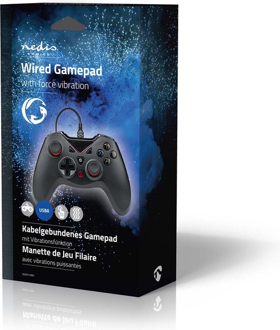 Nedis Gamepad - USB Type-A - USB Gevoed - PC - Aantal knoppen: 12 - Kabellengte: 1.60 m - Zwart - afbeelding 8