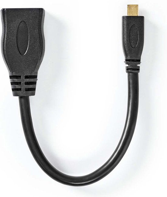 Nedis High Speed ​​HDMI-Kabel met Ethernet - HDMI Micro-Connector - HDMI Output - 4K@30Hz - 10.2 Gbps - 0.20 m - Rond - PVC - Zwart - Envelop - afbeelding 2