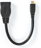 Nedis High Speed ​​HDMI-Kabel met Ethernet - HDMI Micro-Connector - HDMI Output - 4K@30Hz - 10.2 Gbps - 0.20 m - Rond - PVC - Zwart - Envelop - afbeelding 2