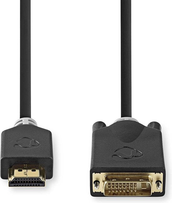 Nedis HDMI Kabel - HDMI Connector - DVI-D 24+1-Pins Male - 1080p - Verguld - 2.00 m - Recht - PVC - Antraciet - Doos - afbeelding 6