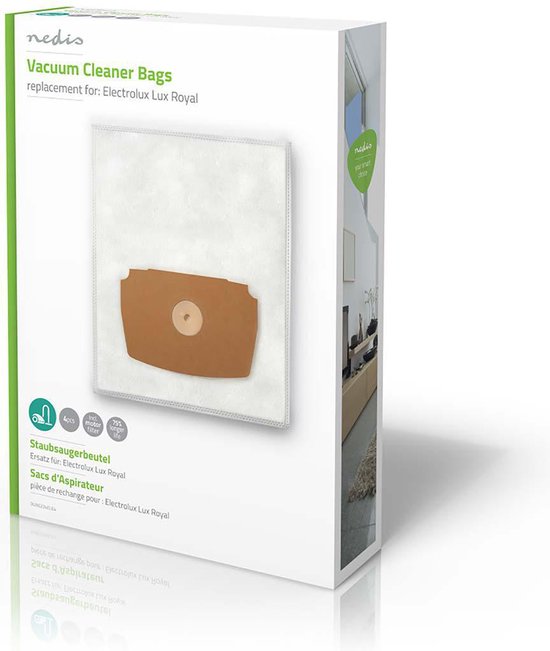 Nedis Stofzuigerzak - 4 Stuks - Synthetisch - Meest verkocht voor: Electrolux - Wit - afbeelding 2