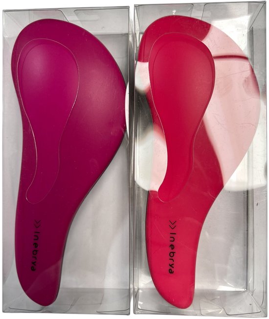 2x Inebrya Brush Anti-Klit Pink en Fuchsia - afbeelding 1