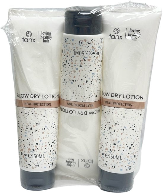 3 x Tanx Blow Dry Lotion 150 ml Fohn en Brush Lotion Heat Protection Made By Phytodess Paris - afbeelding 1