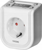 Virone Elektronische Timer Stopcontact – Programmeerbaar tot 7 Dagen – Tijdschakelaar 3680W – Wit - afbeelding 1