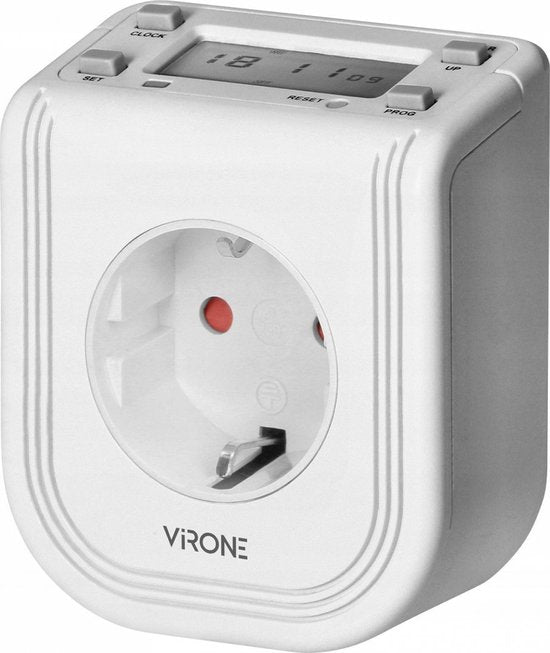 Virone Elektronische Timer Stopcontact – Programmeerbaar tot 7 Dagen – Tijdschakelaar 3680W – Wit - afbeelding 1