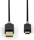 Kabel USB 2.0 | Type-C male - A male | 1,0 m | Antraciet - afbeelding 10