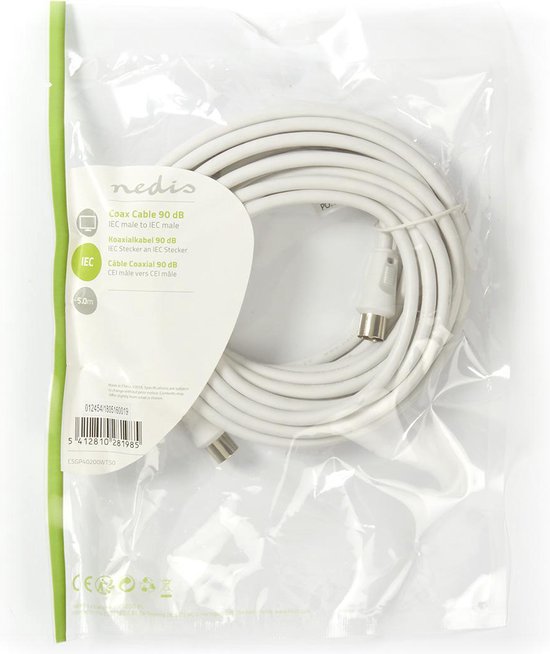 Nedis Coaxkabel 90 Db Iec (coax) Male - Iec (coax) M - afbeelding 2
