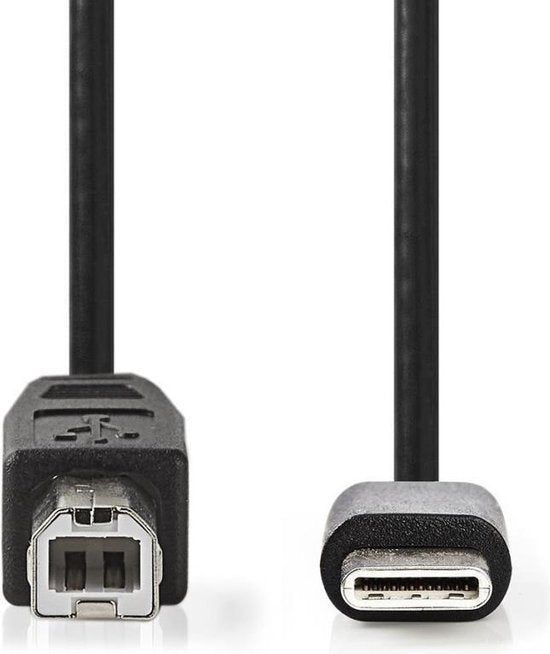 Nedis USB-Kabel - USB 2.0 - USB-C Male - USB-B Male - 480 Mbps - OTG - Vernikkeld - 1.00 m - Rond - PVC - Zwart - Envelop - afbeelding 5