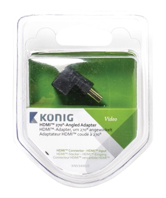 HDMI 270 haaks adapter HDMI -connector - HDMI -ingang 1 stuk grijs - afbeelding 4