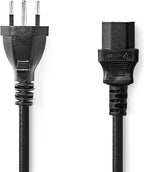 Nedis Stroomkabel - CH Type 12 - IEC-320-C13 - Recht - Recht - Vernikkeld - 5.00 m - Rond - PVC - Zwart - Envelop - afbeelding 6
